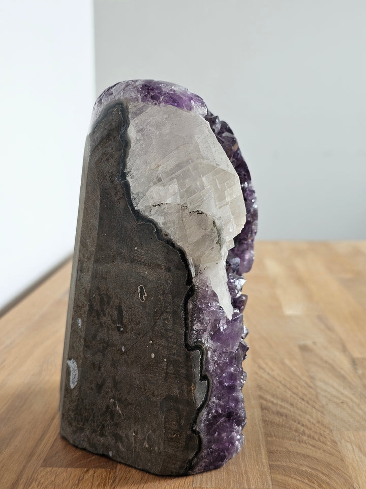 Amethyst Druse mit Calcit, Ø ca. 16 cm, A Qualität