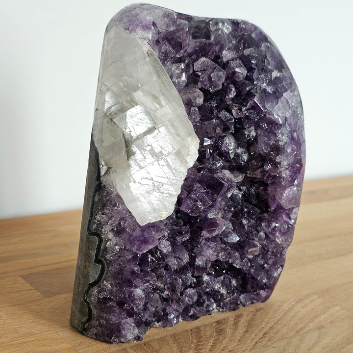 Amethyst Druse mit Calcit, Ø ca. 16 cm, A Qualität