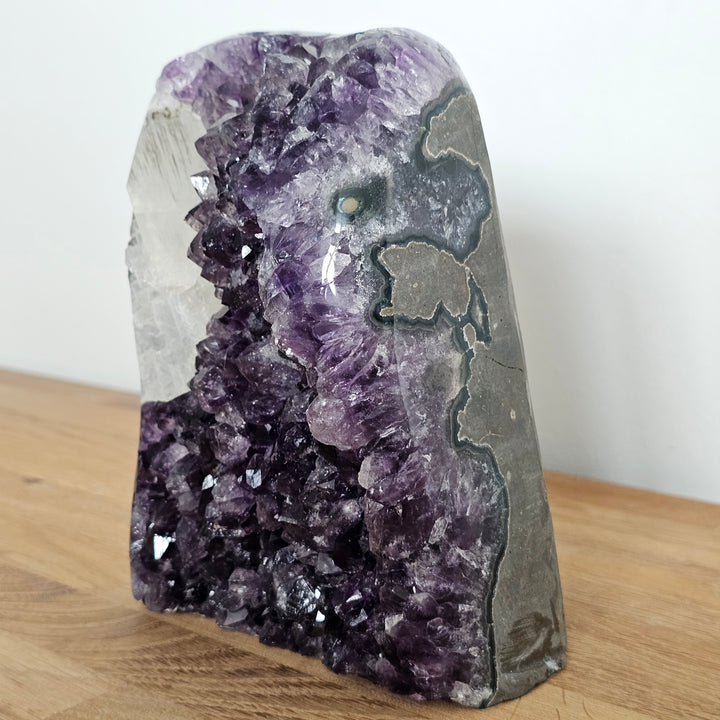 Amethyst Druse mit Calcit, Ø ca. 16 cm, A Qualität