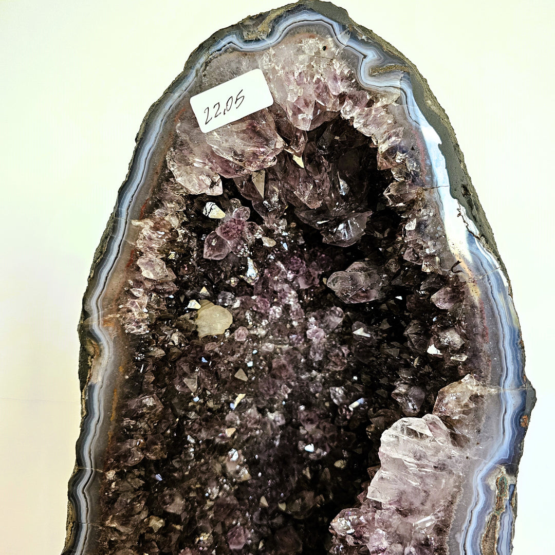 Amethyst Geode/Druse (groß) mit Achatumrandung, ca. 50 cm, A+ Qualität